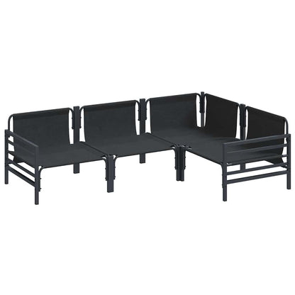 Garten-Sofa-Set mit Kissen 4 pcs Anthrazit Stahl