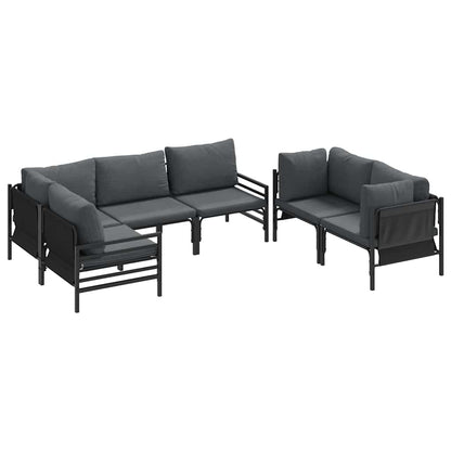 Garten-Sofa-Set mit Kissen 6 pcs Anthrazit Stahl