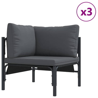 Garten-Sofa-Set mit Kissen 6 pcs Anthrazit Stahl