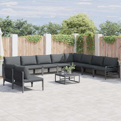 Garten-Sofa-Set 10 pcs Anthrazit Stahl