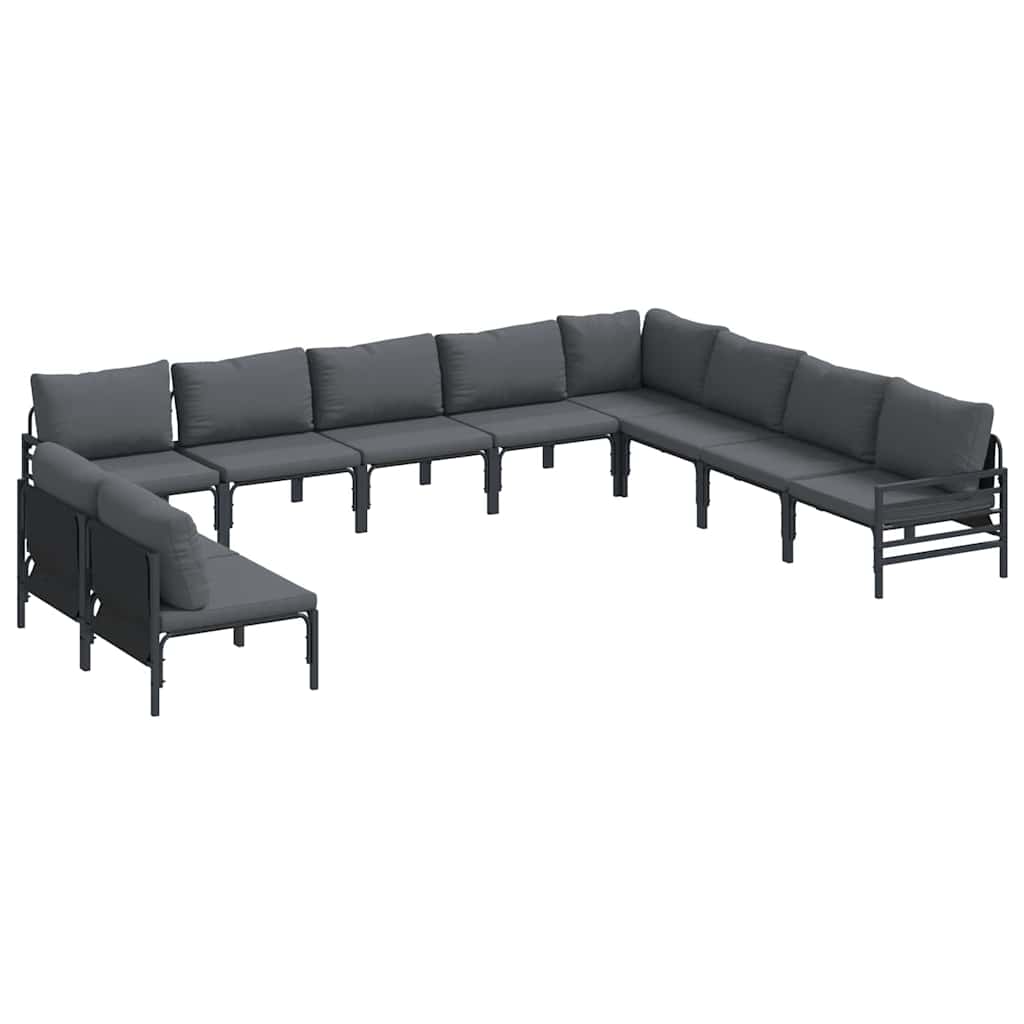 Garten-Sofa-Set 10 pcs Anthrazit Stahl
