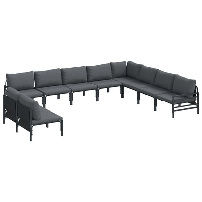 Garten-Sofa-Set 10 pcs Anthrazit Stahl
