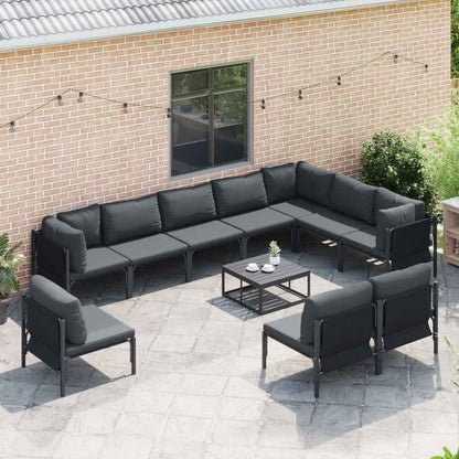 Garten-Sofa-Set 11 pcs Anthrazit Stahl