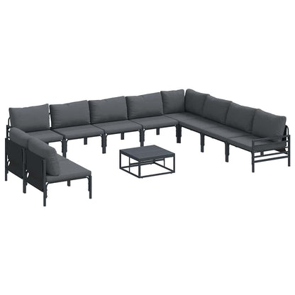 Garten-Sofa-Set 11 pcs Anthrazit Stahl