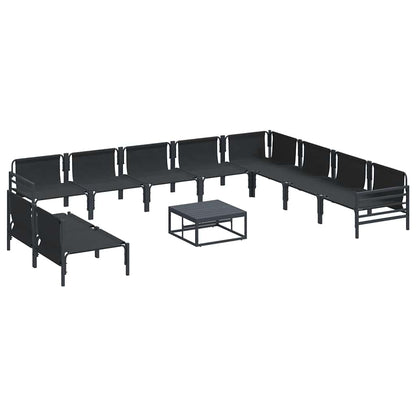Garten-Sofa-Set 11 pcs Anthrazit Stahl