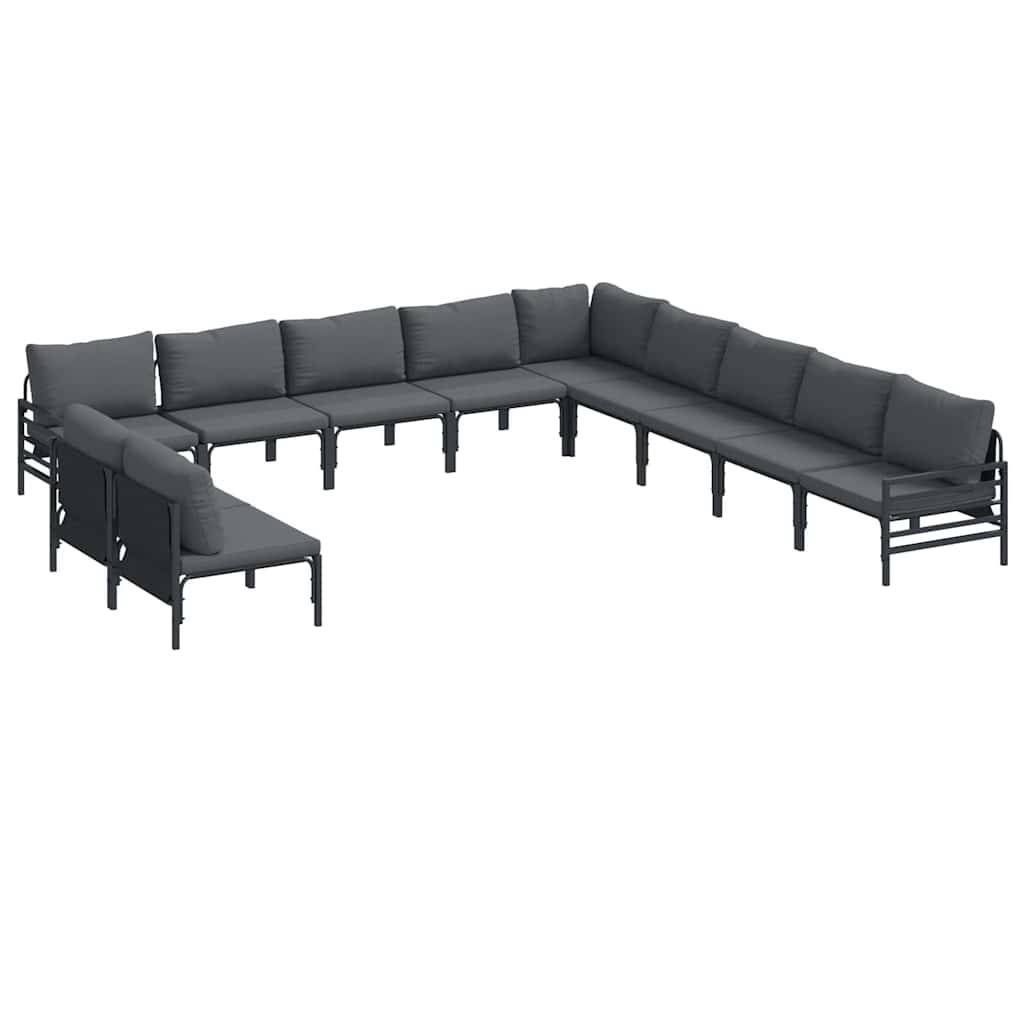 Garten-Sofa-Set 11 pcs Anthrazit Stahl