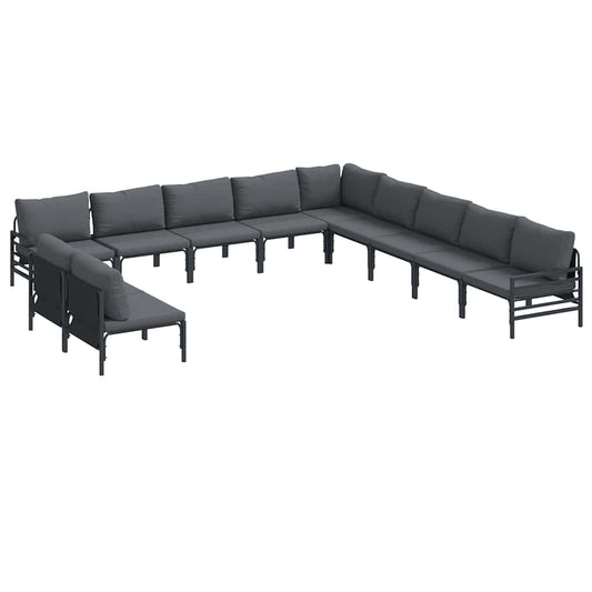 Garten-Sofa-Set 11 pcs Anthrazit Stahl