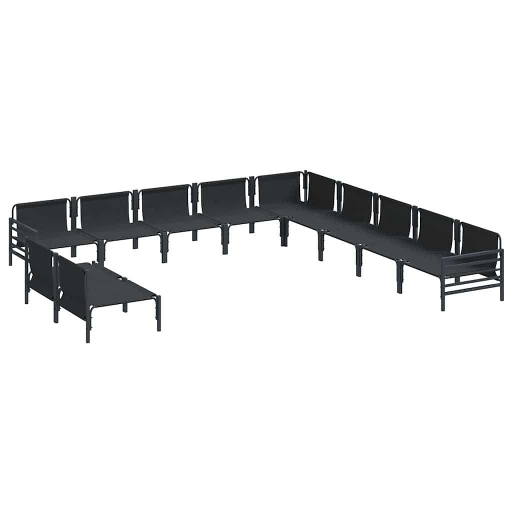 Garten-Sofa-Set 11 pcs Anthrazit Stahl
