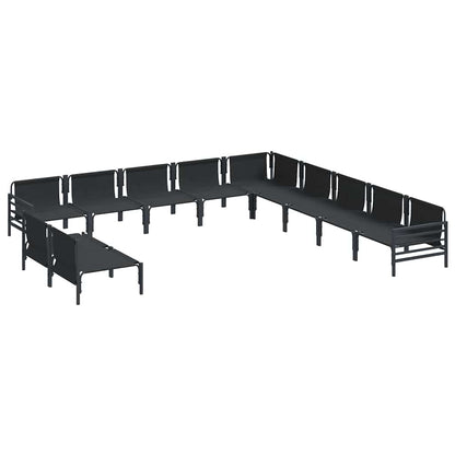 Garten-Sofa-Set 11 pcs Anthrazit Stahl