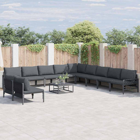 Garten-Sofa-Set 12 pcs Anthrazit Stahl