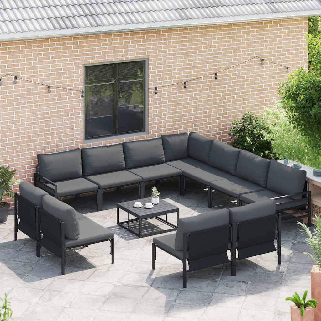 Garten-Sofa-Set 12 pcs Anthrazit Stahl