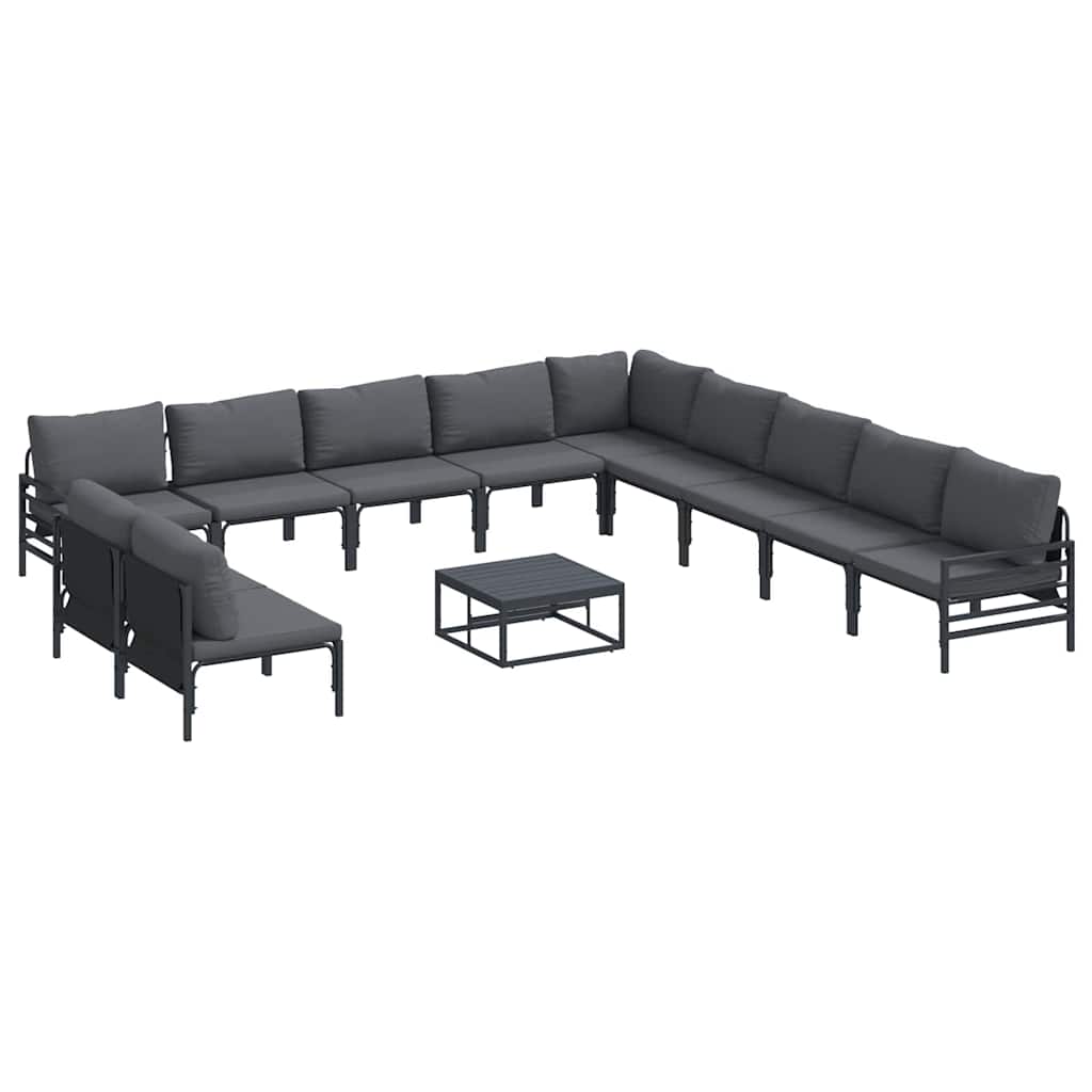 Garten-Sofa-Set 12 pcs Anthrazit Stahl