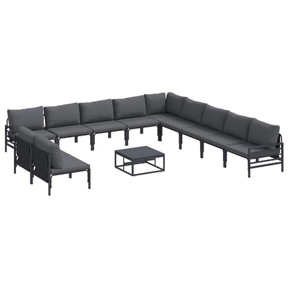 Garten-Sofa-Set 12 pcs Anthrazit Stahl