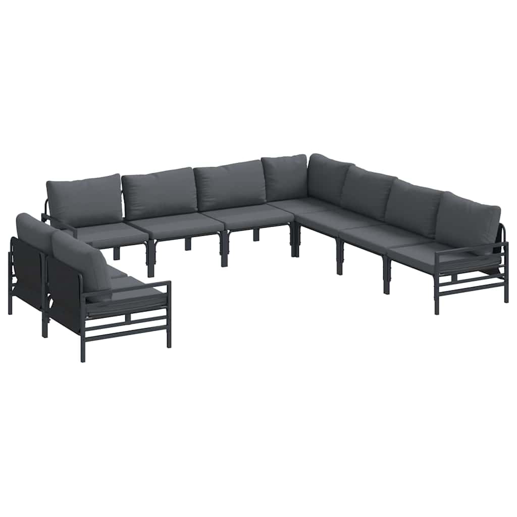 Garten-Sofa-Set 9 pcs Anthrazit Stahl