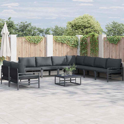 Garten-Sofa-Set 10 pcs Anthrazit Stahl