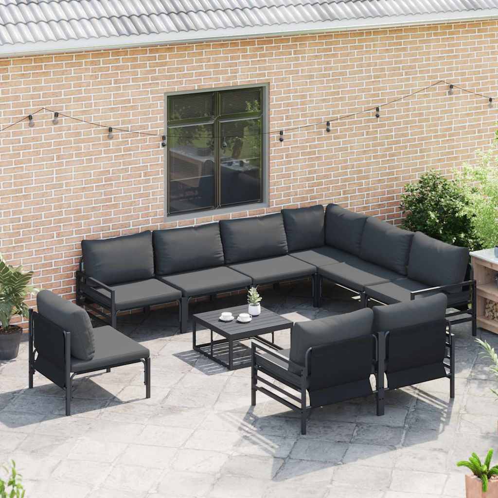 Garten-Sofa-Set 10 pcs Anthrazit Stahl