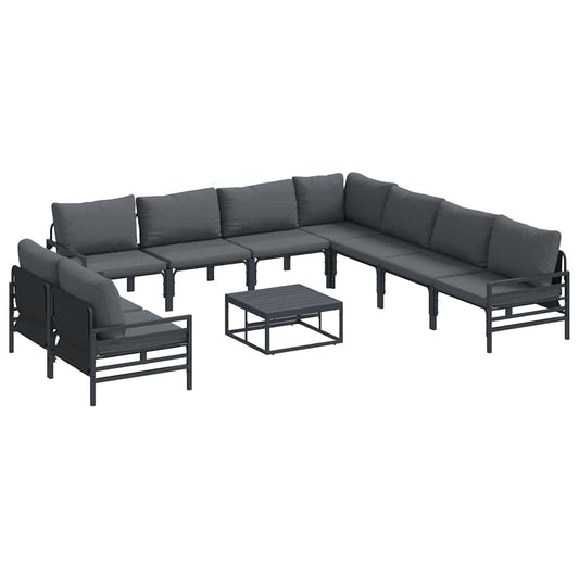 Garten-Sofa-Set 10 pcs Anthrazit Stahl