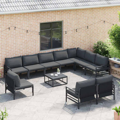 Garten-Sofa-Set 10 pcs Anthrazit Stahl
