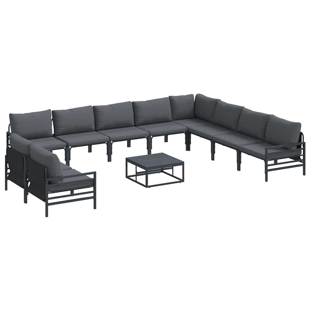 Garten-Sofa-Set 11 pcs Anthrazit Stahl