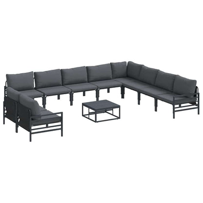 Garten-Sofa-Set 11 pcs Anthrazit Stahl