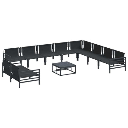 Garten-Sofa-Set 11 pcs Anthrazit Stahl