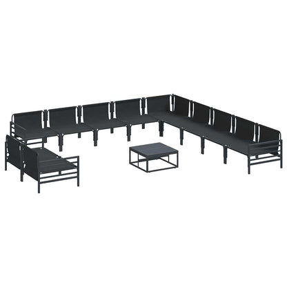 Garten-Sofa-Set mit Kissen 12 pcs Anthrazit Stahl