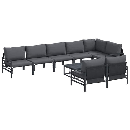 Garten-Sofa-Set 9 pcs Anthrazit Stahl