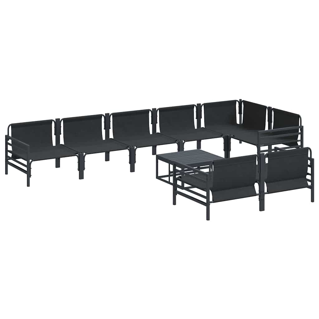 Garten-Sofa-Set 9 pcs Anthrazit Stahl