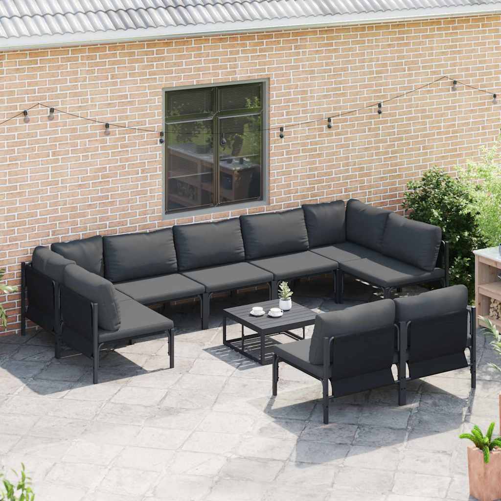 Garten-Sofa-Set 9 pcs Anthrazit Stahl