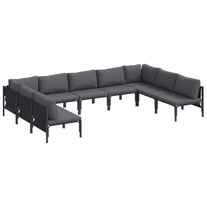 Garten-Sofa-Set 9 pcs Anthrazit Stahl