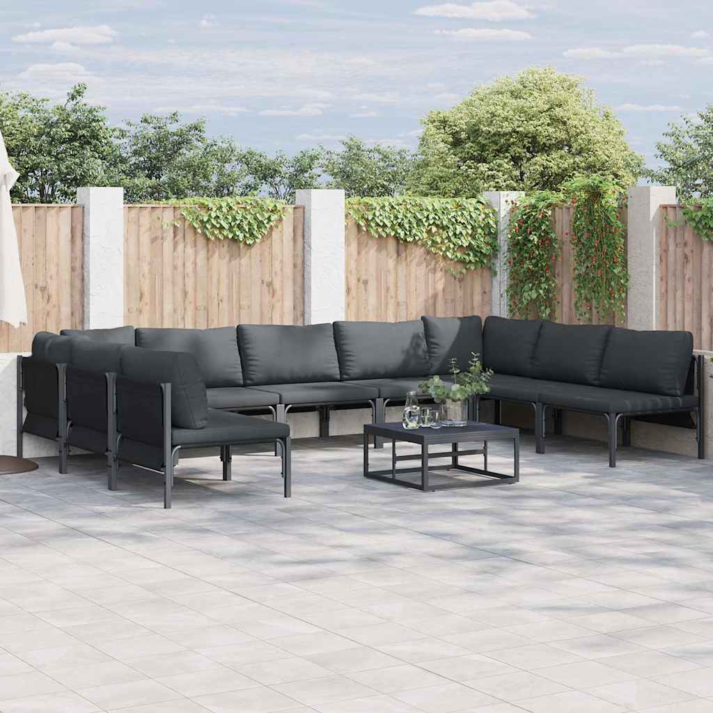 Garten-Sofa-Set 10 pcs Anthrazit Stahl
