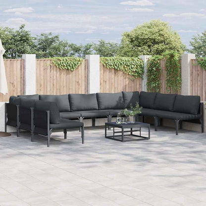Garten-Sofa-Set 10 pcs Anthrazit Stahl