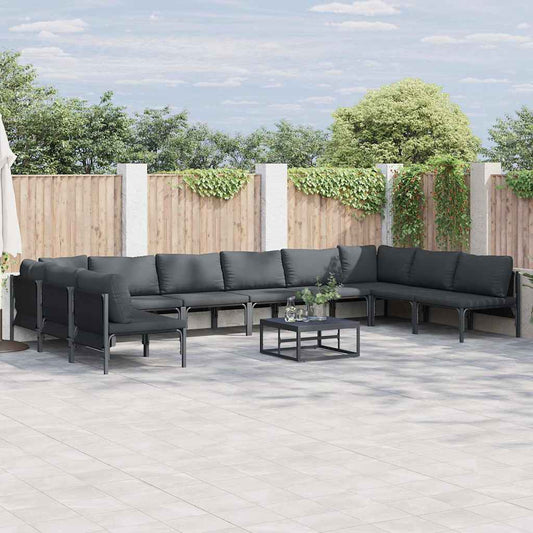 Garten-Sofa-Set 10 pcs Anthrazit Stahl
