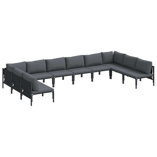 Garten-Sofa-Set 10 pcs Anthrazit Stahl