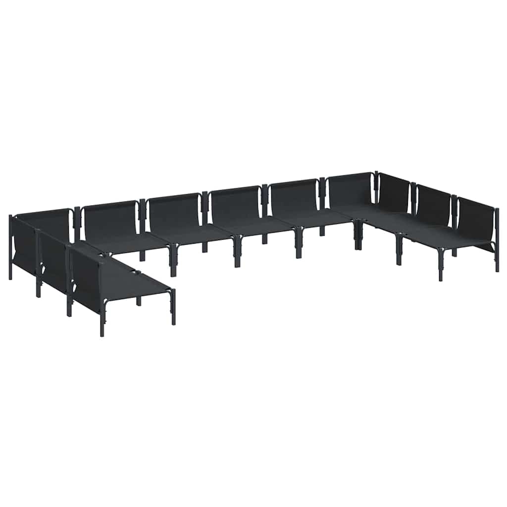 Garten-Sofa-Set 10 pcs Anthrazit Stahl