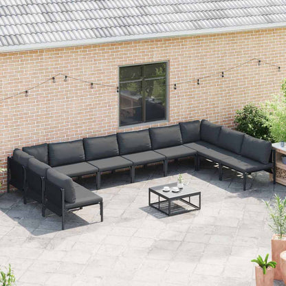 Garten-Sofa-Set 11 pcs Anthrazit Stahl