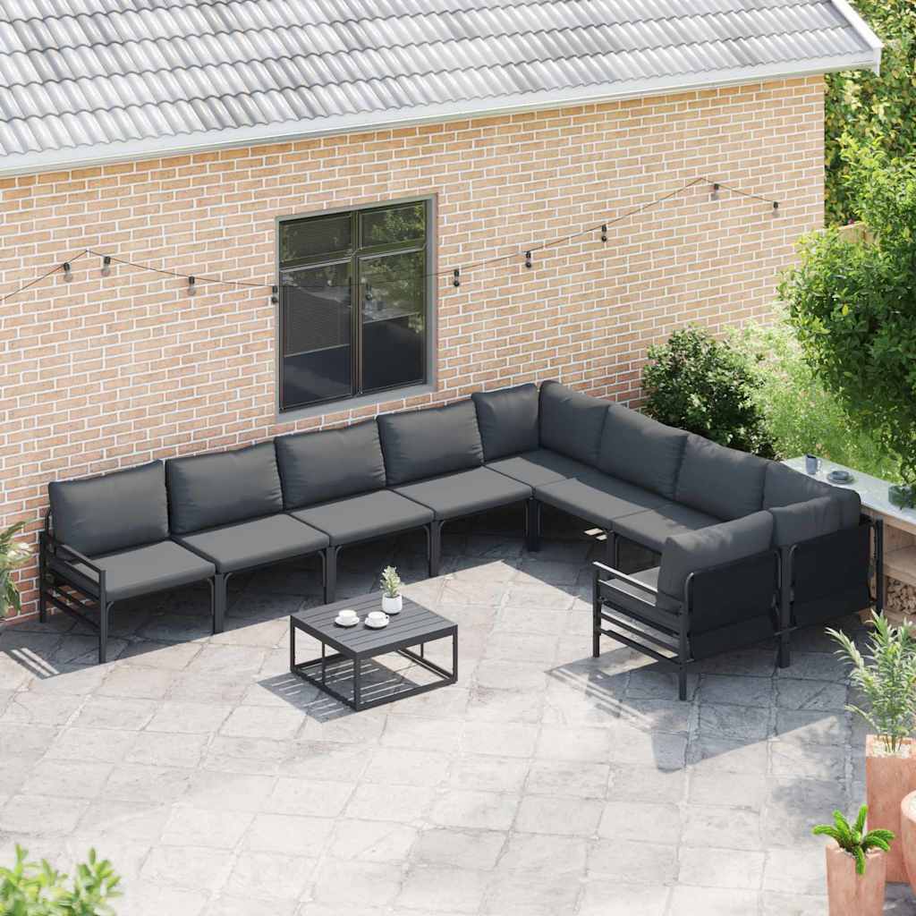 Garten-Sofa-Set 9 pcs Anthrazit Stahl