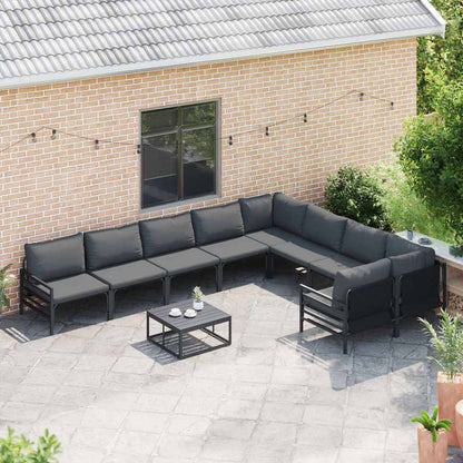 Garten-Sofa-Set 9 pcs Anthrazit Stahl