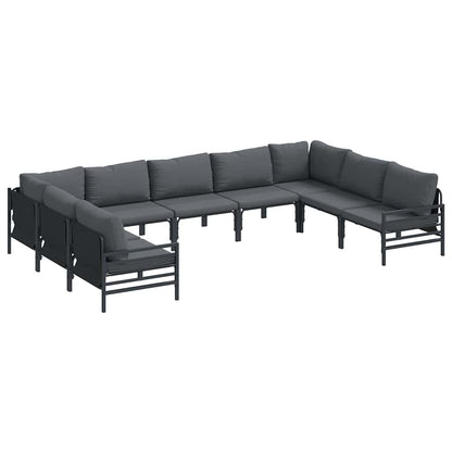Garten-Sofa-Set 9 pcs Anthrazit Stahl