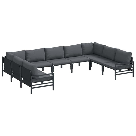 Garten-Sofa-Set 9 pcs Anthrazit Stahl