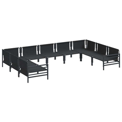 Garten-Sofa-Set 9 pcs Anthrazit Stahl