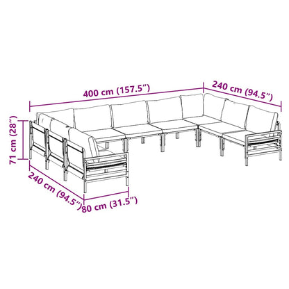 Garten-Sofa-Set 9 pcs Anthrazit Stahl