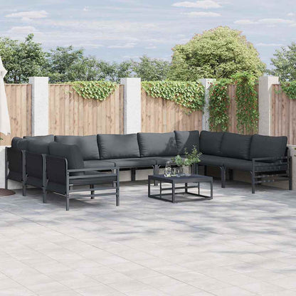 Garten-Sofa-Set 10 pcs Anthrazit Stahl