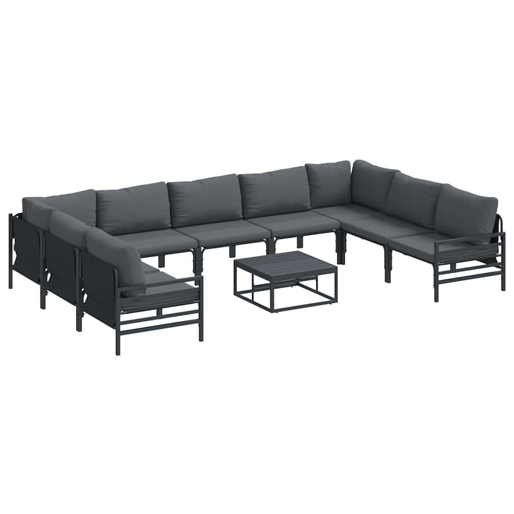 Garten-Sofa-Set 10 pcs Anthrazit Stahl