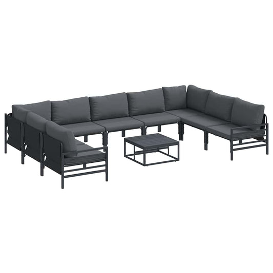 Garten-Sofa-Set 10 pcs Anthrazit Stahl