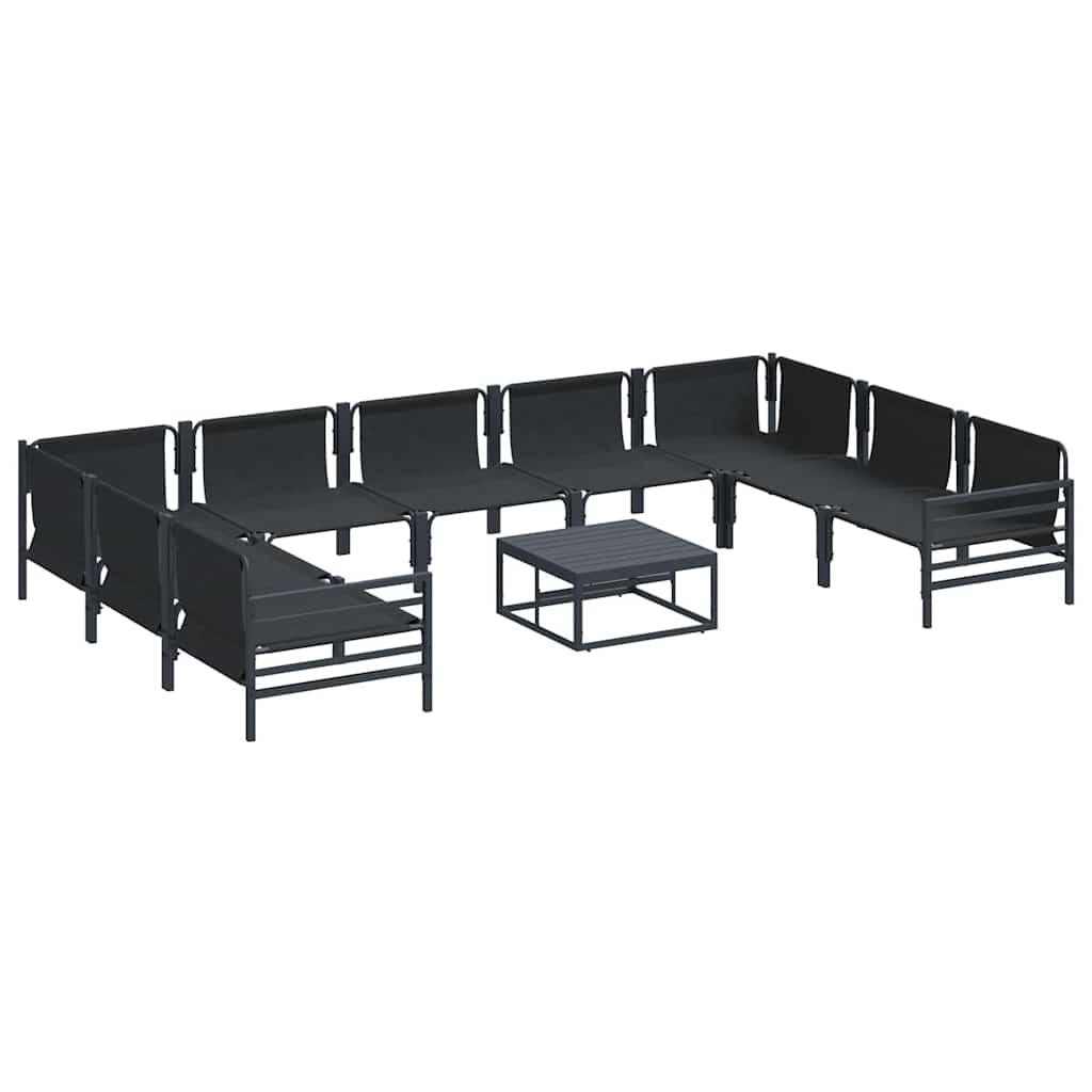 Garten-Sofa-Set 10 pcs Anthrazit Stahl
