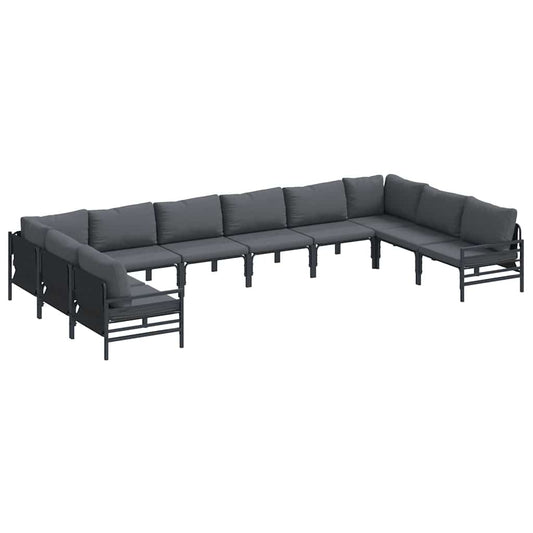 Garten-Sofa-Set 10 pcs Anthrazit Stahl