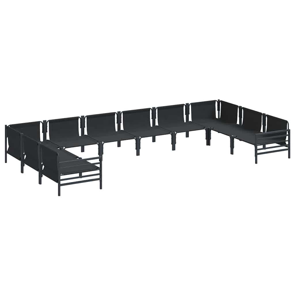 Garten-Sofa-Set 10 pcs Anthrazit Stahl
