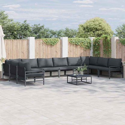 Garten-Sofa-Set 11 pcs Anthrazit Stahl