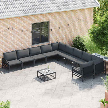 Garten-Sofa-Set 11 pcs Anthrazit Stahl